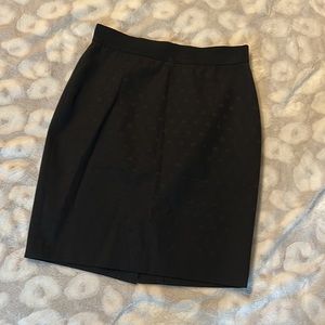 Ann Taylor Black on Black Polka Dot Pencil Skirt sz 0